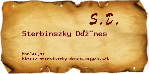 Sterbinszky Dénes névjegykártya