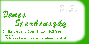 denes sterbinszky business card